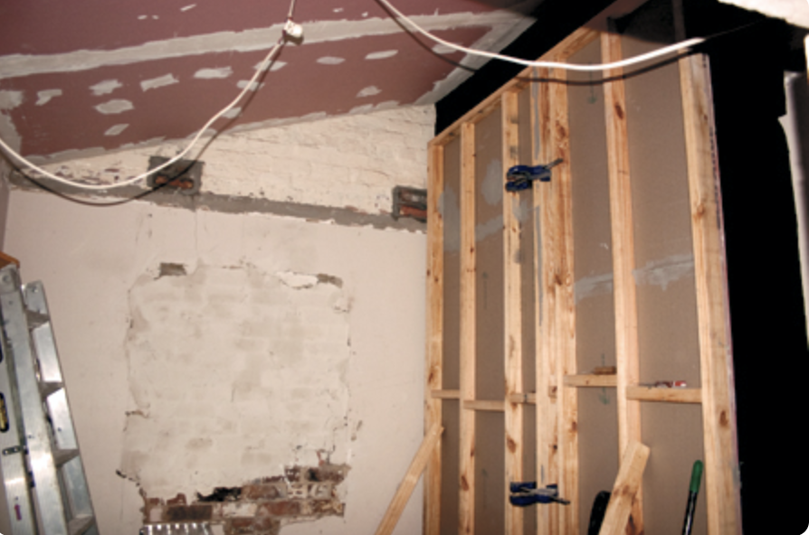 The first lot of Stud Walls are up. Double Gyprock and inside-out frame work