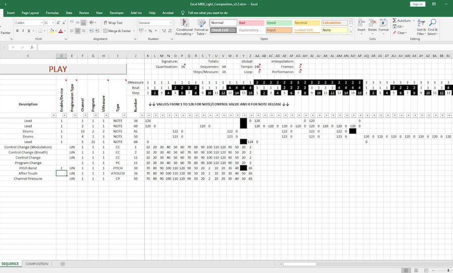 excel sequencer