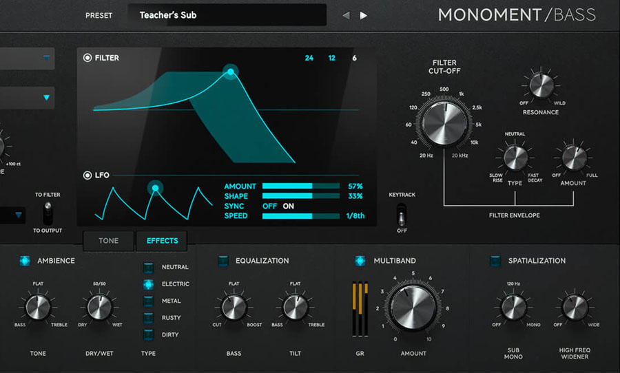 monoment bass softube bass synth virtual instrument